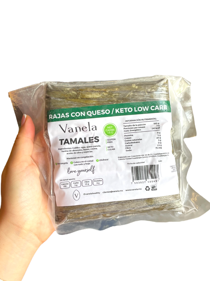 Tamales Keto Rajas con Queso